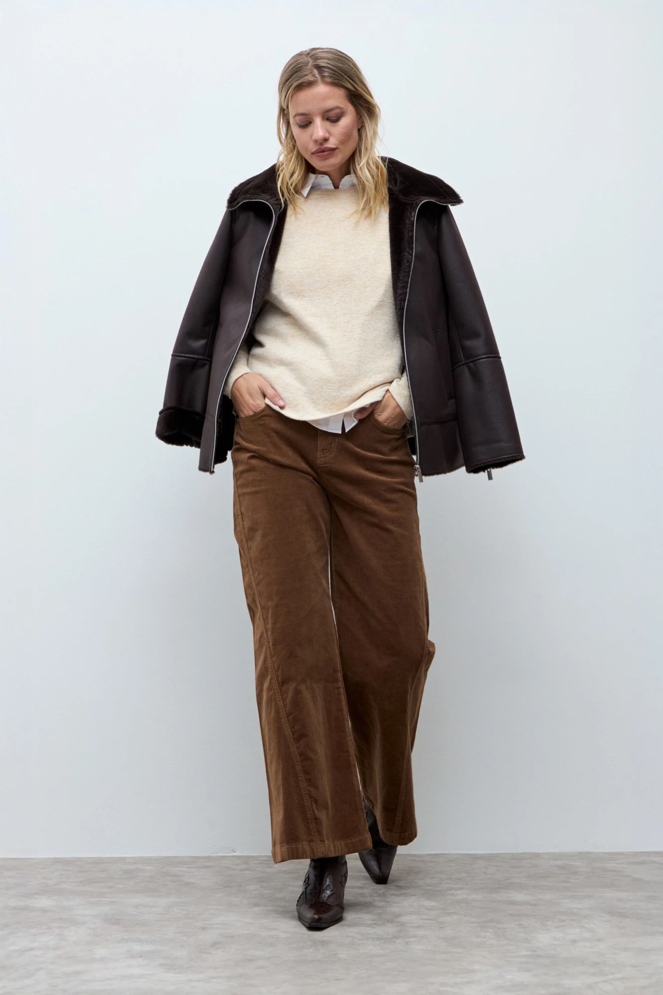 Remera texturada - ocre melange 1