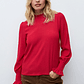 Blusa romántica puño punto smock - rojo - Miniatura 3