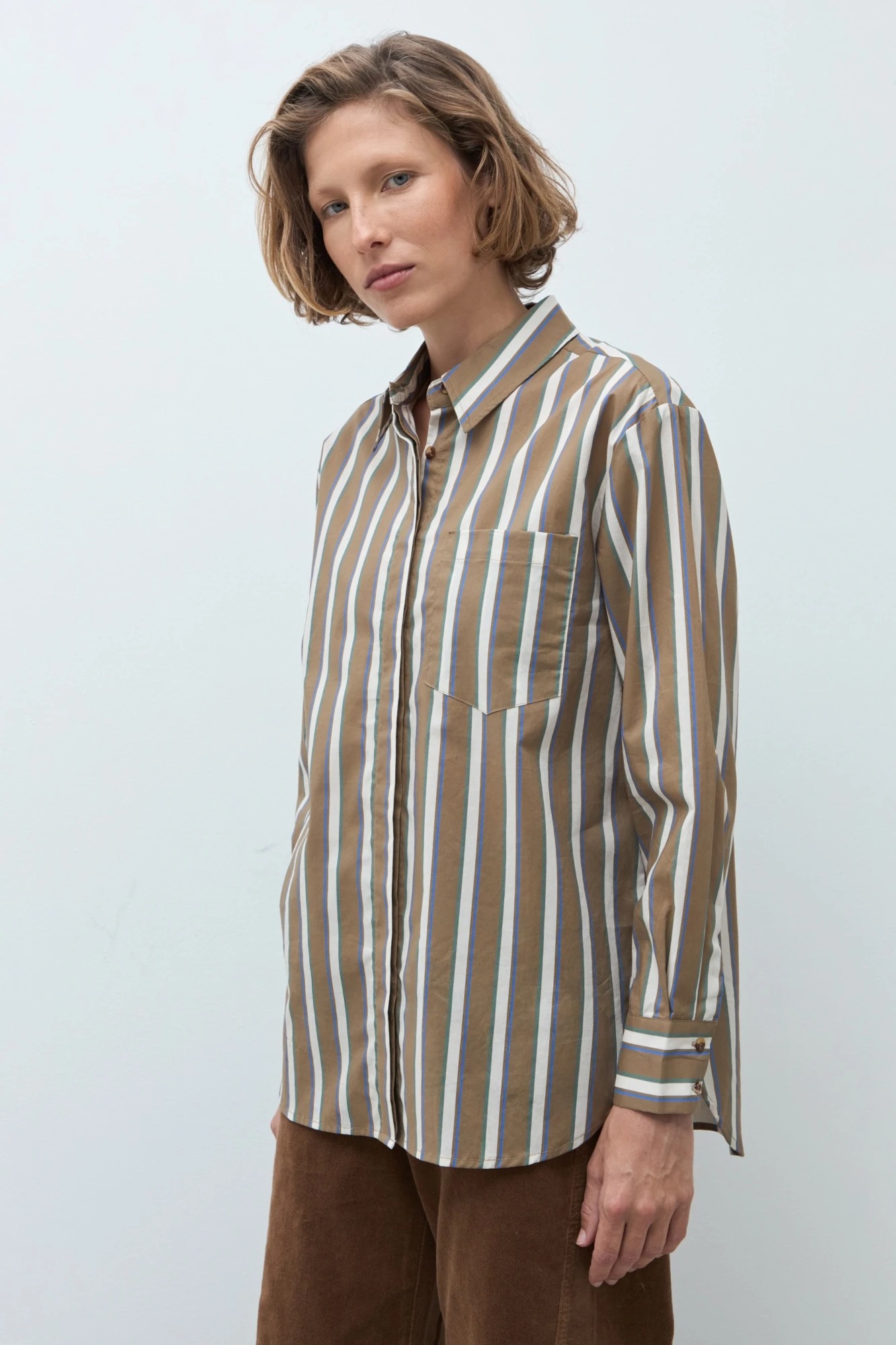 Camisa rayada - khaki 6