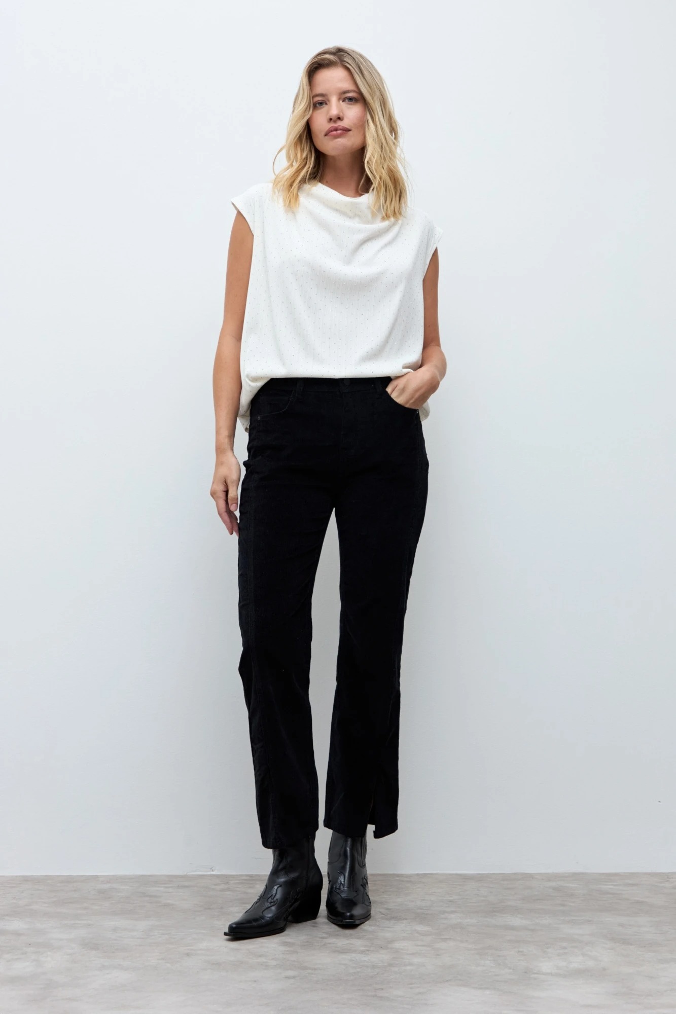 Blusa con brillos - crudo 2