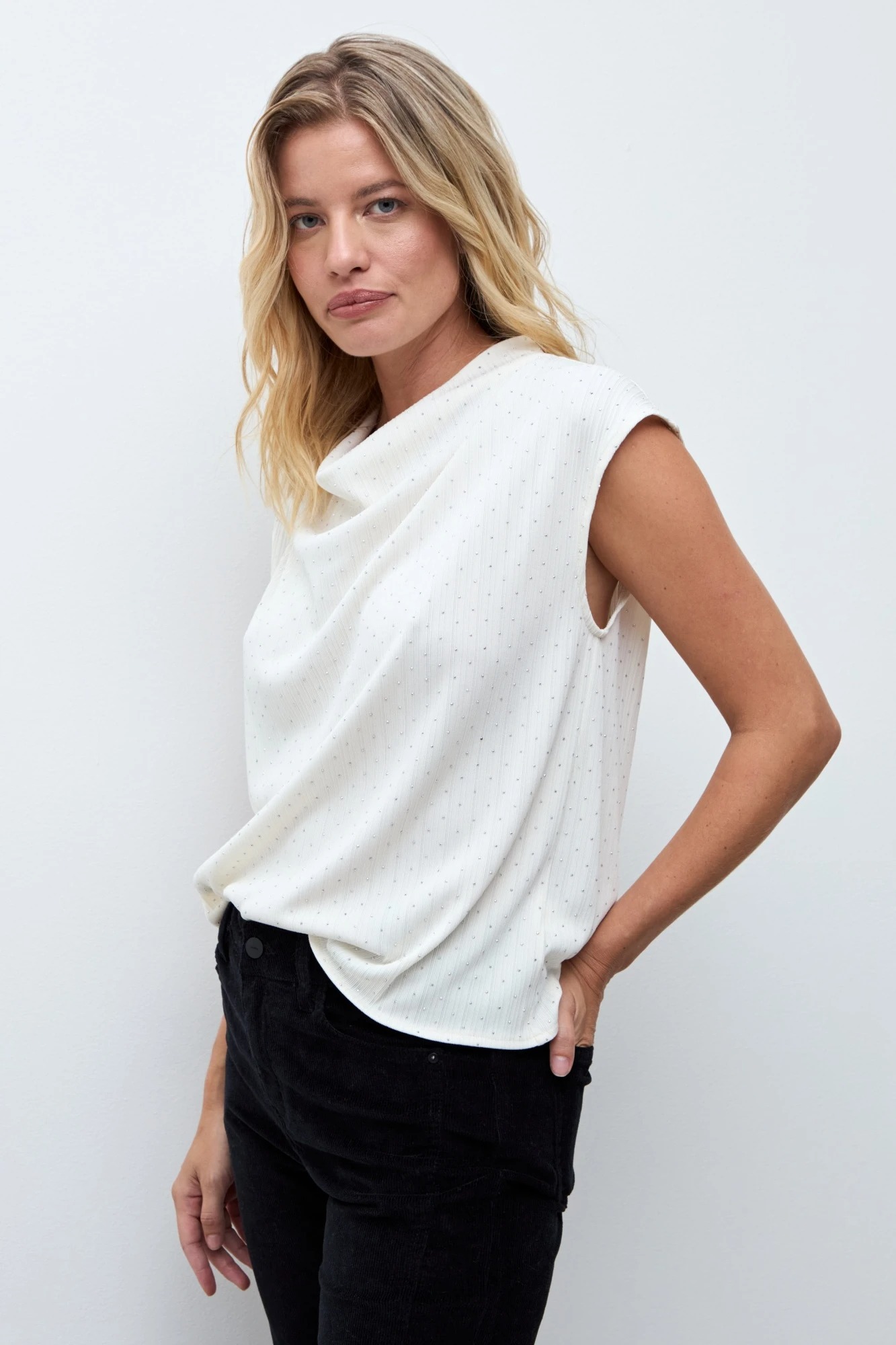 Blusa con brillos - crudo 3