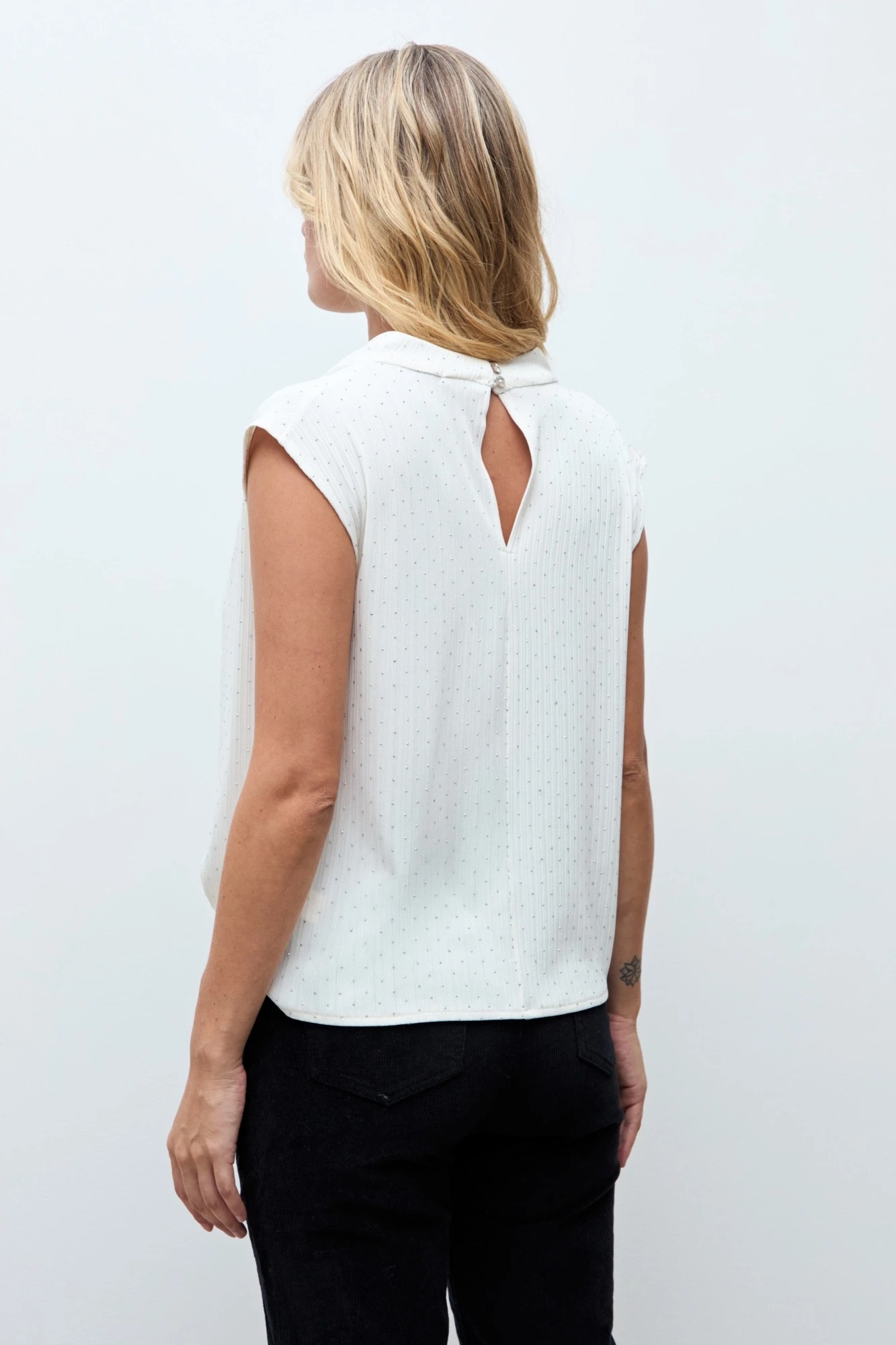 Blusa con brillos - crudo 4