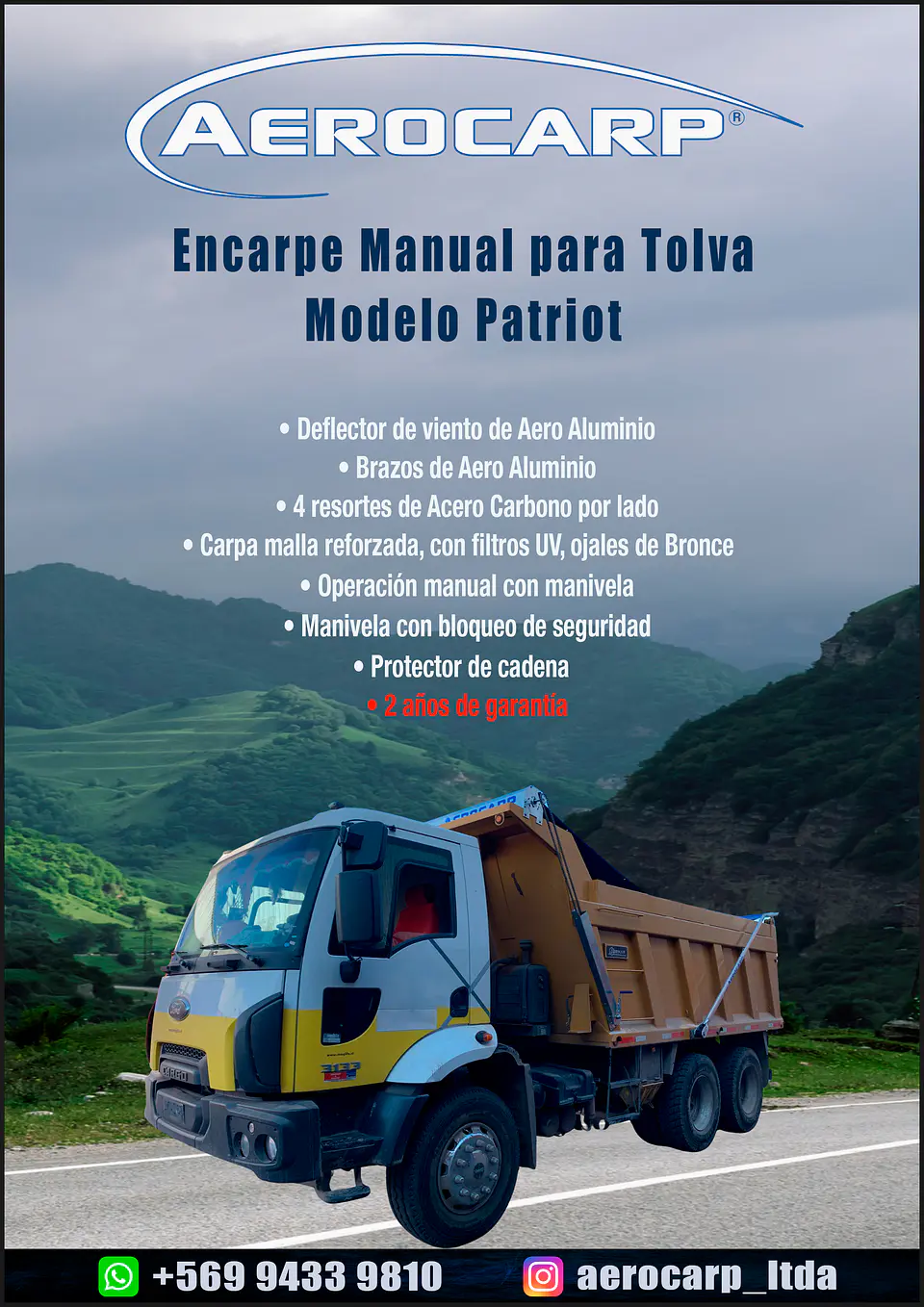 Equipo manual para tolvas Modelo Patriot 1