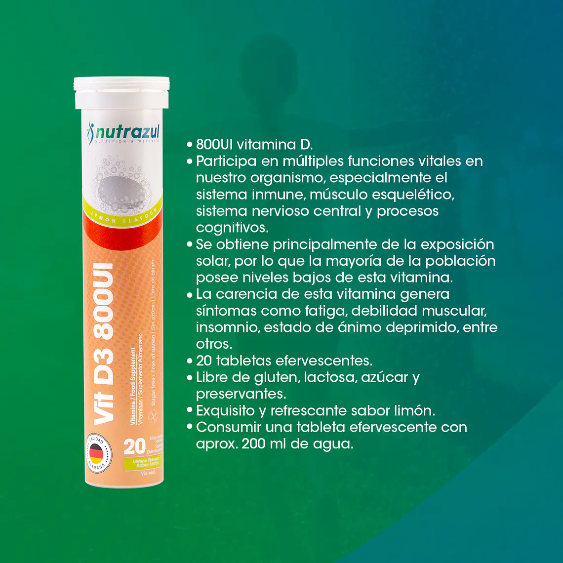 VITAMINA D3 800UI TAB. EFERV. SABOR LIMÓN 2