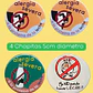 SET ALERGIA LECHE: 4 CHAPITAS + 4 STICKERS - Miniatura 1