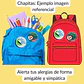 SET ALERGIA A HUEVO 4 CHAPITAS + 4 STICKERS - Miniatura 3