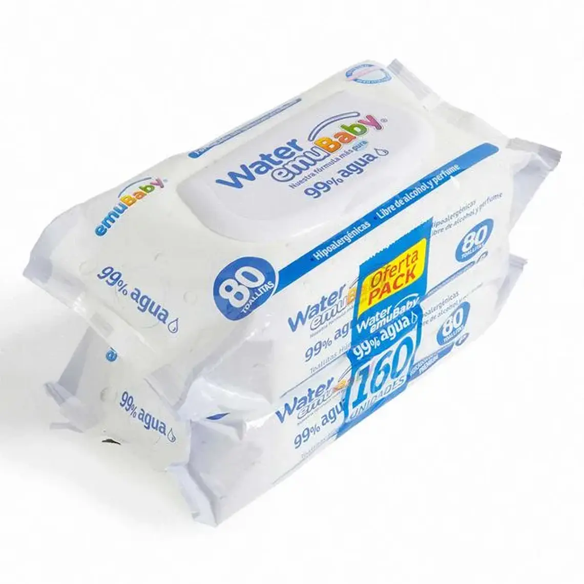 PACK TOALLAS HÚMEDAS 99% AGUA 2X80 UNIDADES 1