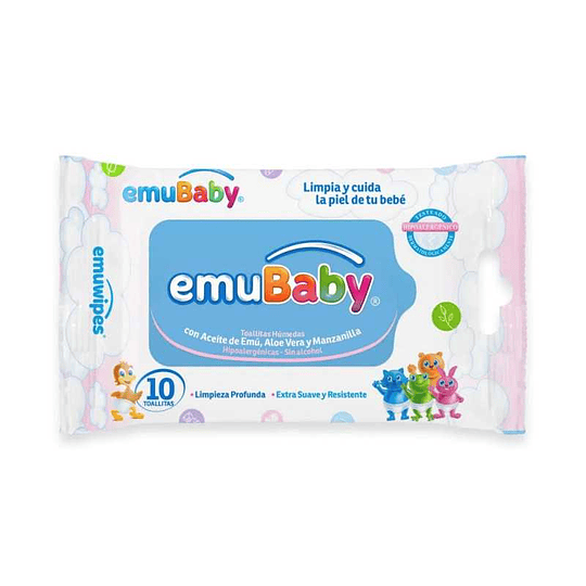 EMUBABY TOALLAS HUMEDAS 10 unidades