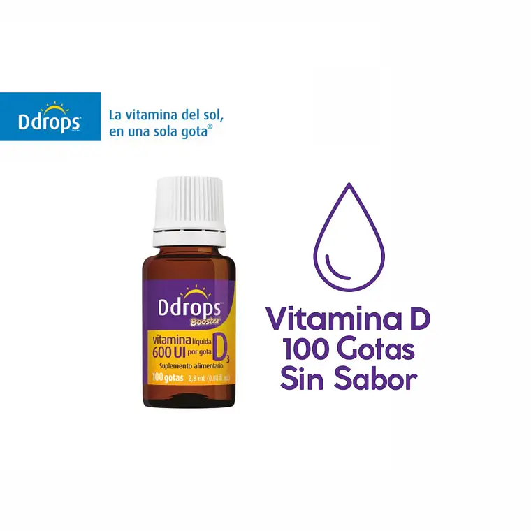 DDROPS 600UI VITAMINA D 100 GOTAS SIN SABOR 2