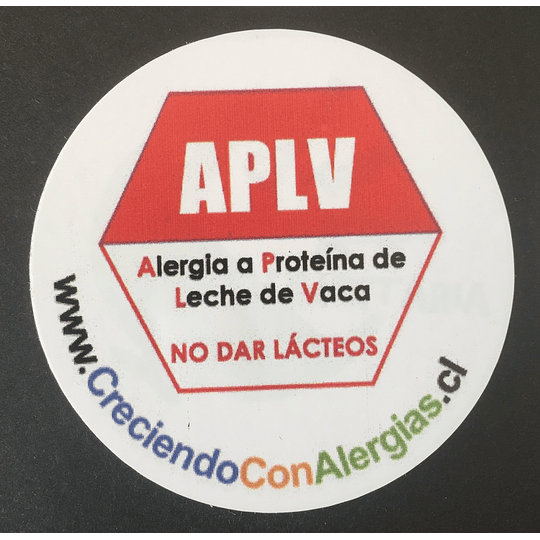 Sticker APLV No dar lácteos 