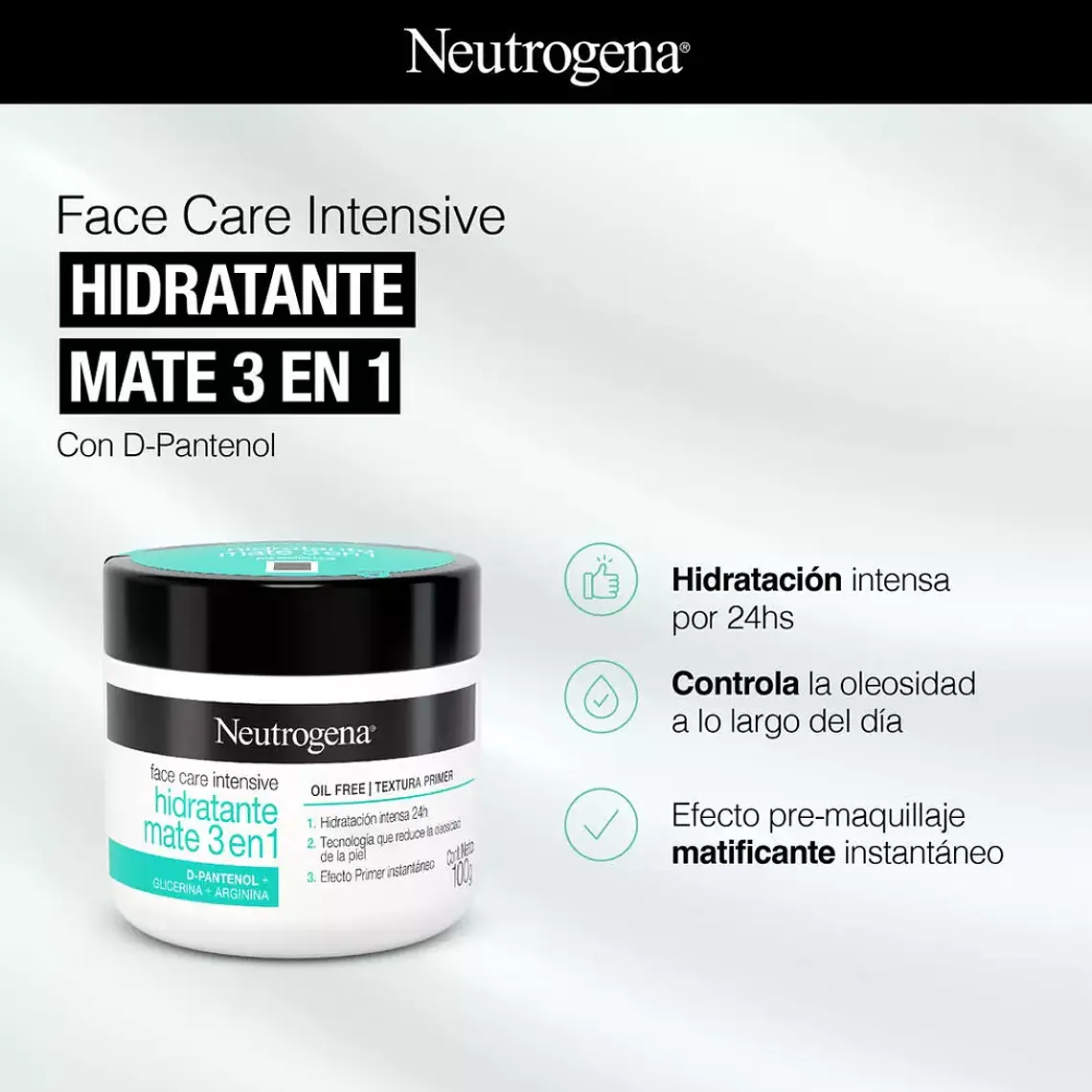 CREMA FACIAL HIDRATANTE  MATE 3 EN 1 100g 2
