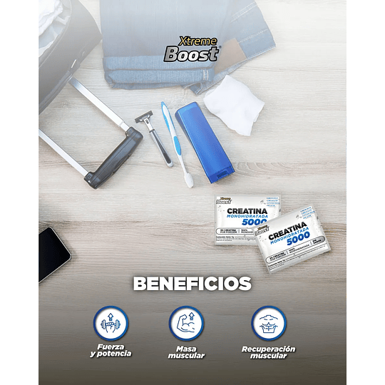 CREATINA MONOHIDRATADA XTREME BOOST SACHETS 5gr SIN SABOR