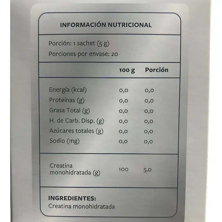 CREATINA MONOHIDRATADA XTREME BOOST SACHETS 5gr SIN SABOR 4