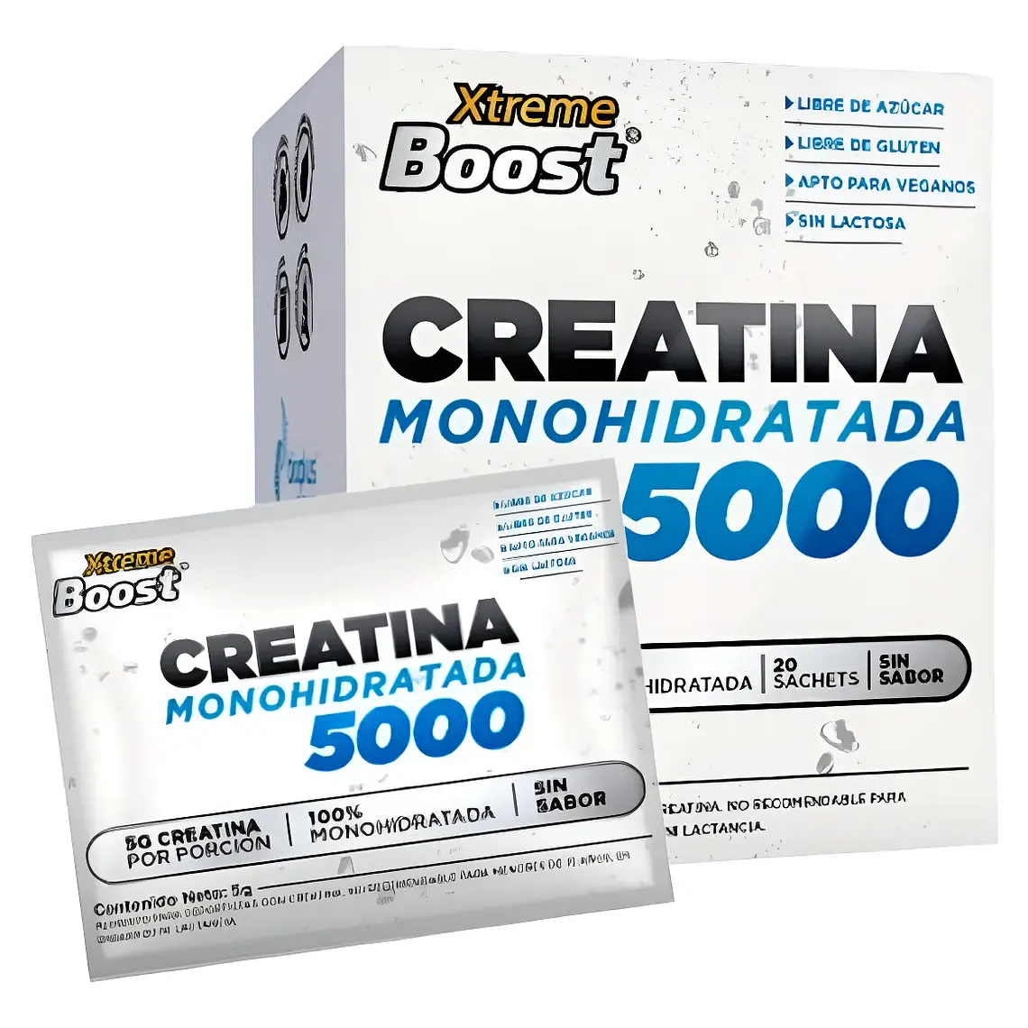 CREATINA MONOHIDRATADA XTREME BOOST SACHETS 5gr SIN SABOR 1