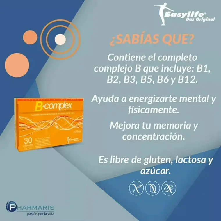 B-COMPLEX 30 CAPSULAS 2