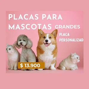 PLACA MASCOTA GRANDE
