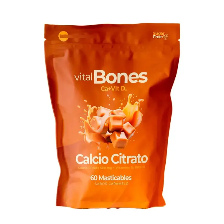 CALCIO CITRATO 60 MASTICABLES CARAMELO VITAL BONES  1