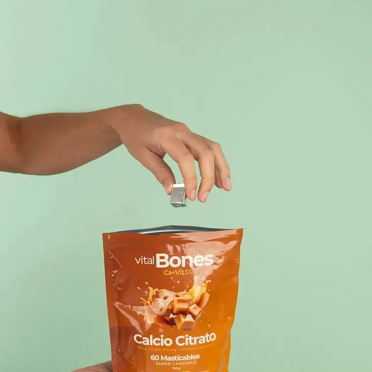 CALCIO CITRATO 60 MASTICABLES CARAMELO VITAL BONES  2