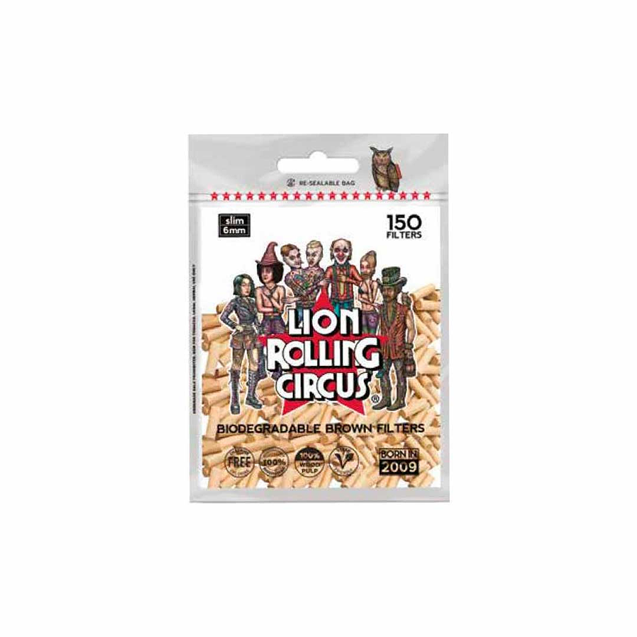 Lion Rolling Circus Filtros Brown Biodegradables (150 Filtros)
