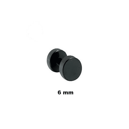 Falso Plug - Acero Negro - 6mm