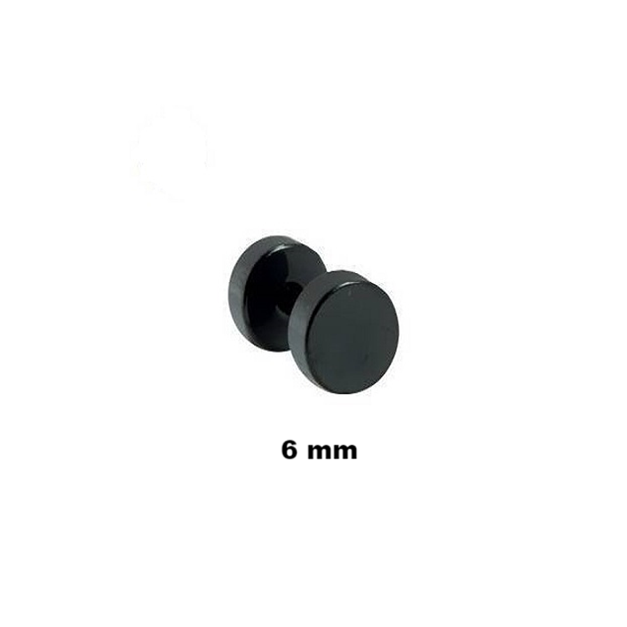 Falso Plug - Acero Negro - 6mm