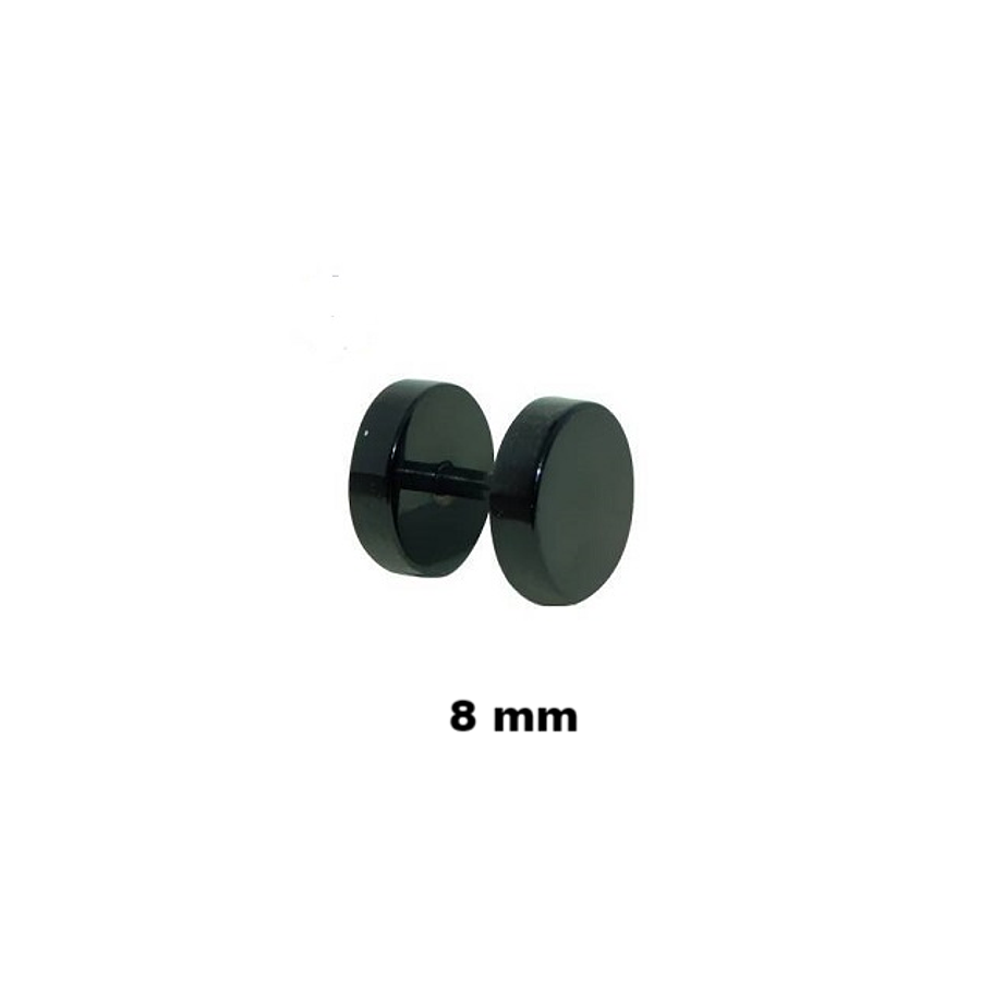 Falso Plug - Acero Negro - 8mm