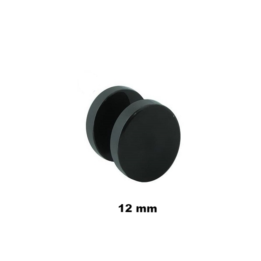 Falso Plug - Acero Negro - 12mm