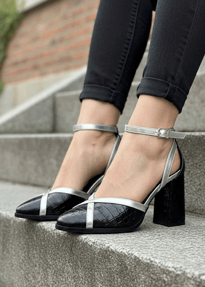 Zapato Pulsera Negro/Plateado