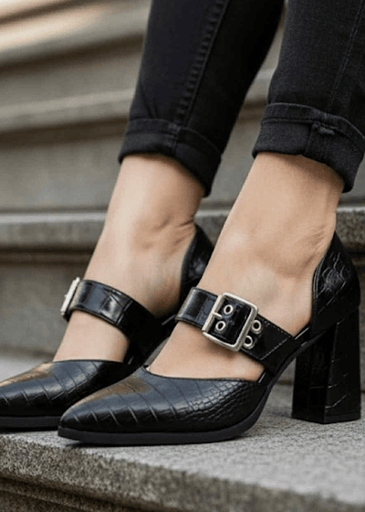 Zapato Negro Hebilla
