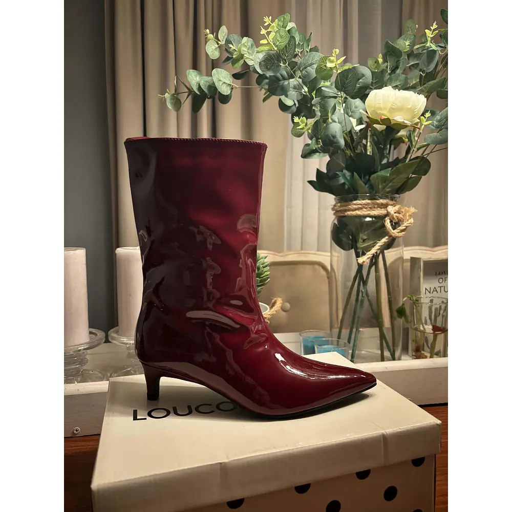 Botin Charol Burdeo