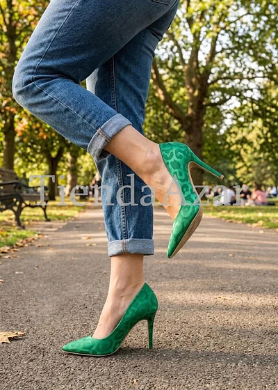 Zapato Verde Tacon Fino 
