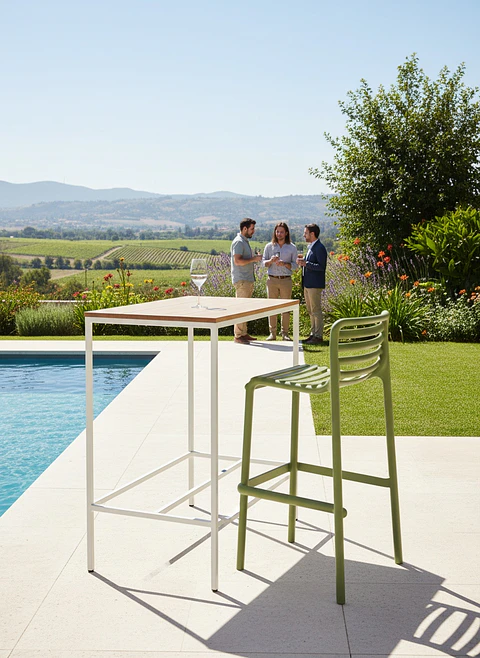 Taburete de Bar Doga 75cm | Diseño Italiano Nardi para Quincho y Terraza