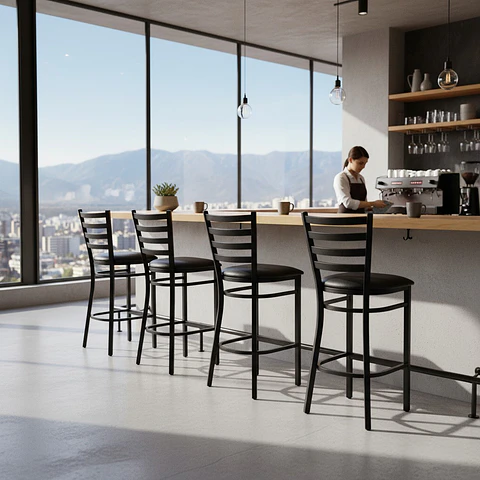 Taburete de Bar Profesional Manhattan | Uso Comercial y Alto Tráfico