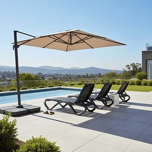 Quitasol Terraza Tulum 3×3 cierre Hidráulico – con base 50kg bCasual