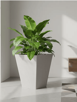 Macetero 55 cm alto x 49 x 30 cm base - Lineas Vertical 