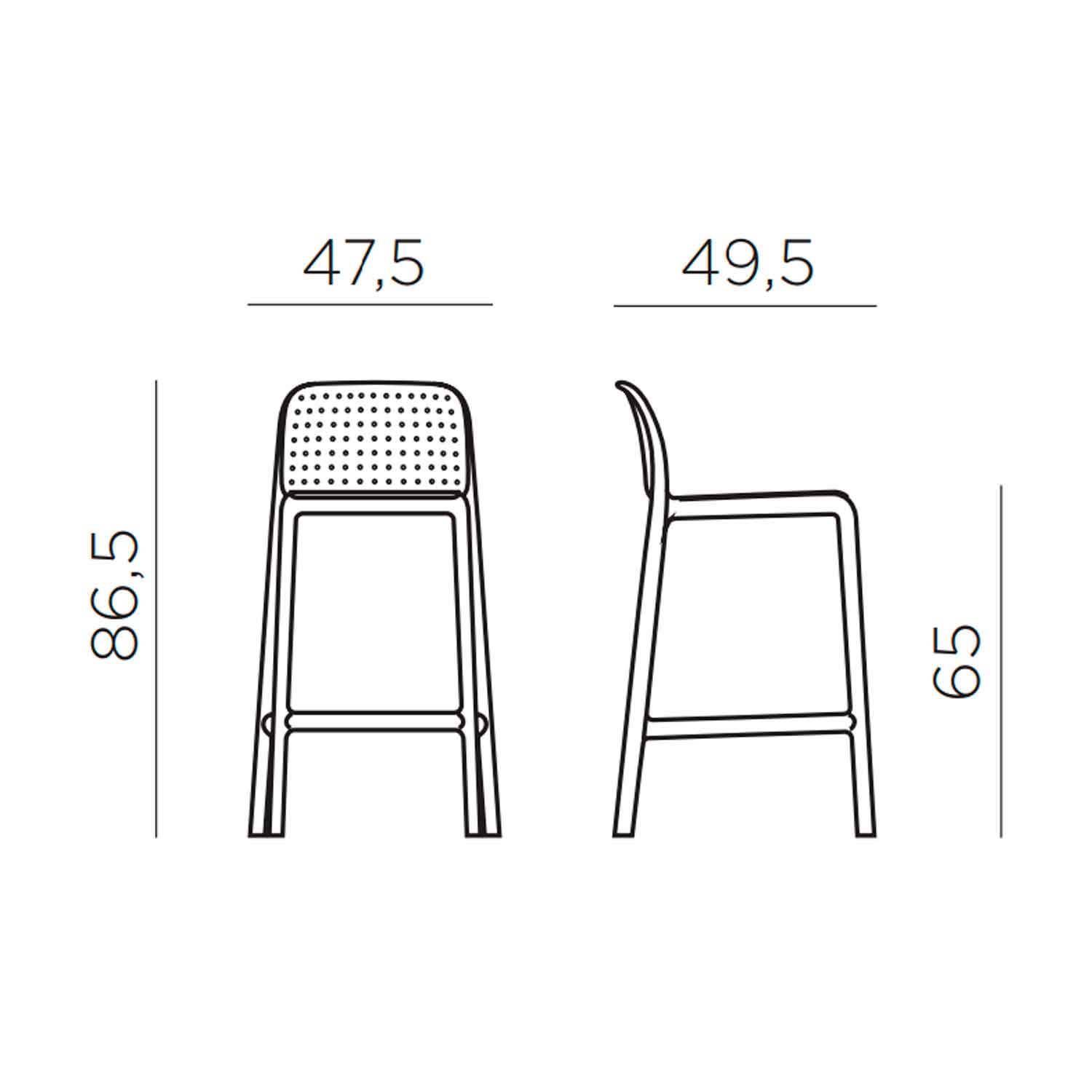 Pack de 4 Taburetes Lido 65 cm – Nardi Italia 5
