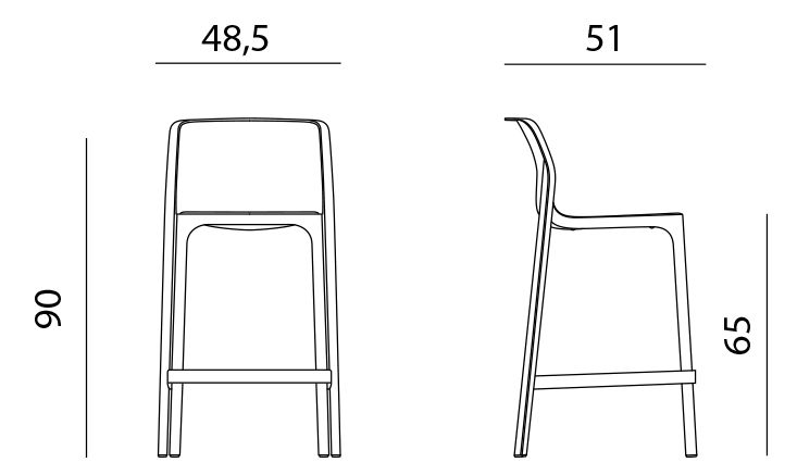 Pack 4 Taburetes Terraza Net 65 cm – Nardi Italia 12
