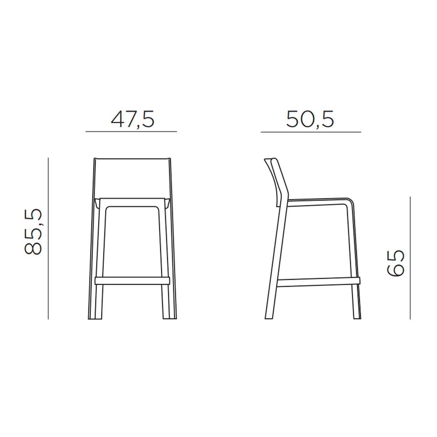 Pack 4 Taburetes Trill 65 cm – Nardi Italia 3