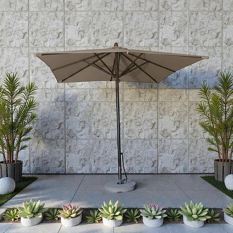 Quitasol para Terraza Portugal 2.5 x 2.5 mt con cuerda (Base 50kg Incluida)