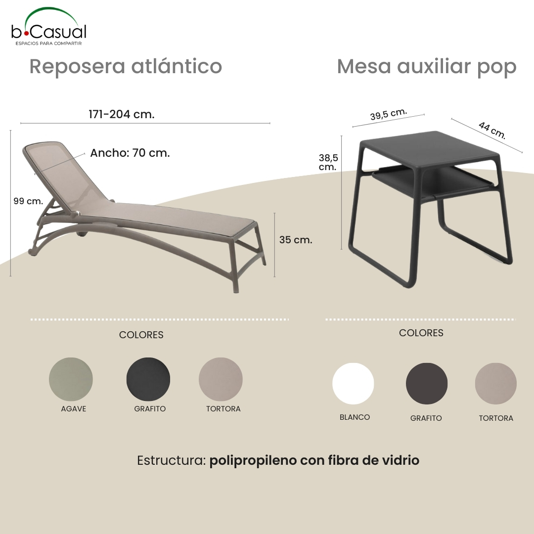 Pack 2 Reposeras para Piscina Atlantico 11