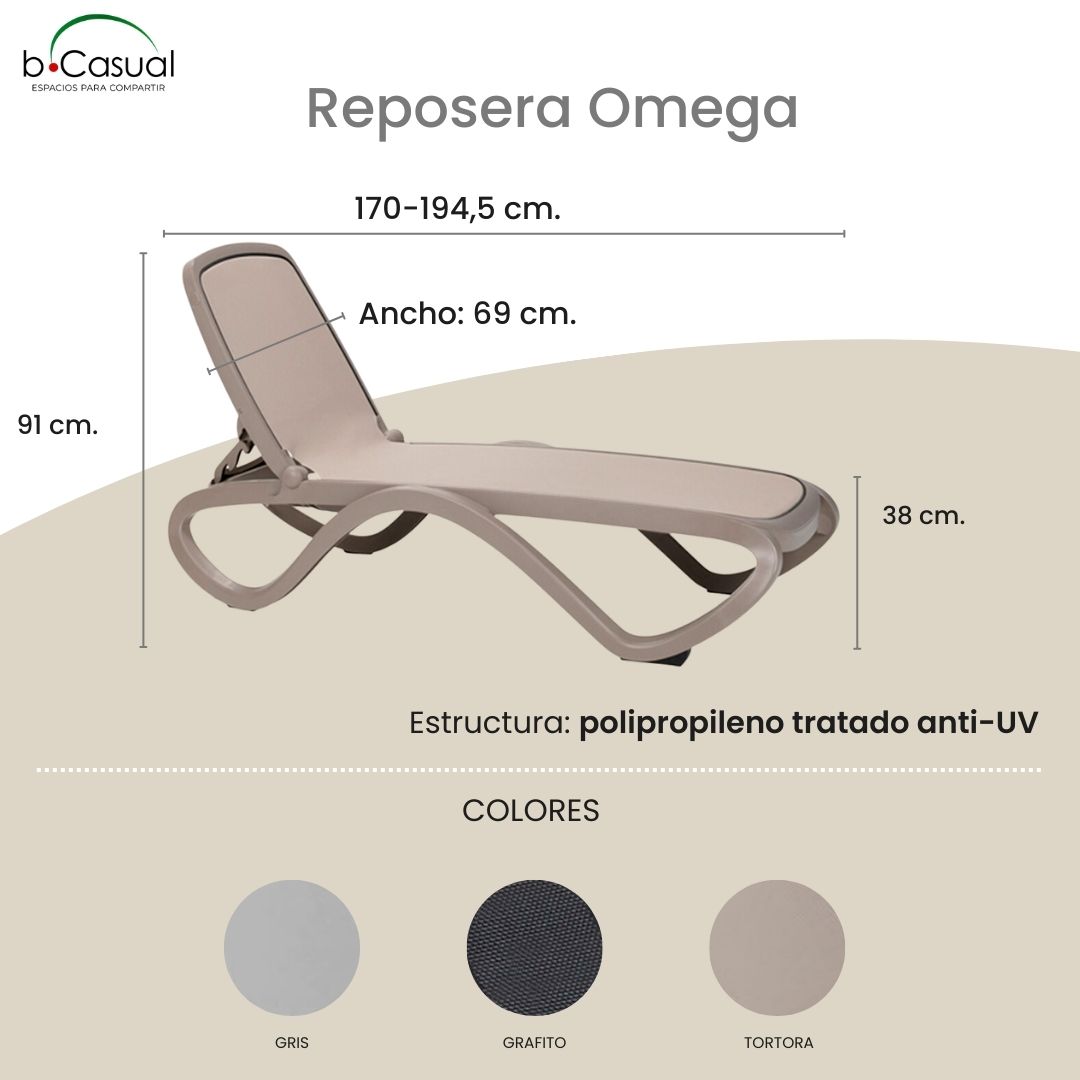 Pack de 4 Reposeras Piscina Omega – Nardi Italia 6