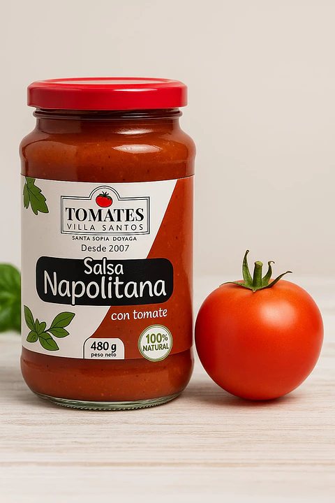 🥫Salsa napolitana 100% tomates.  Villa Santos 480 g 