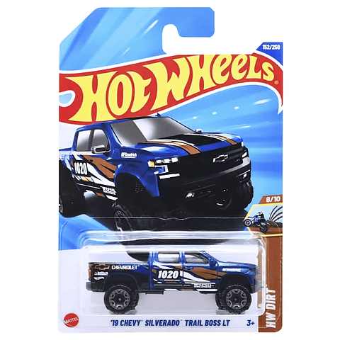 Mattel Hot Wheels - 19 Chevy Silverado Trail Boss Lt - Dirt 8/10 - Escala 1:64 Juguete de Colección