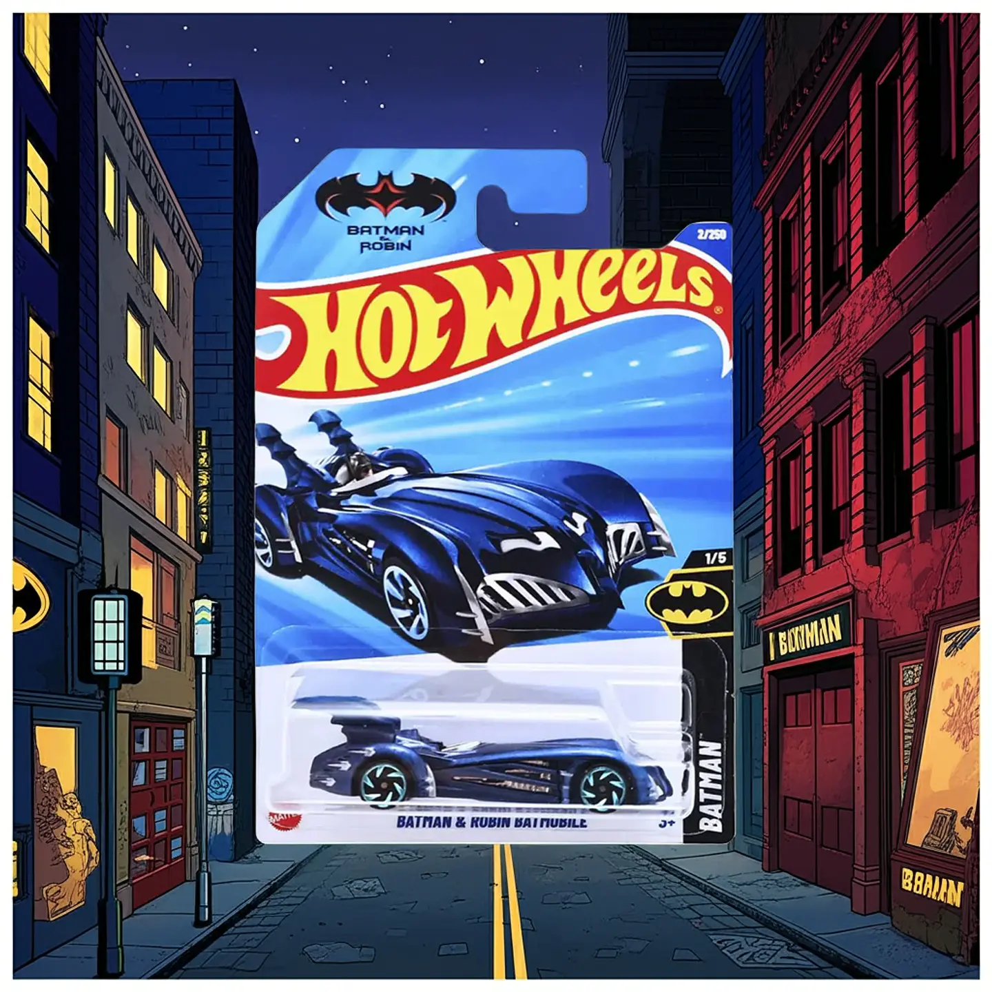 Hot Wheels - Batman y Robin Batmobile - Batman 1/5 9