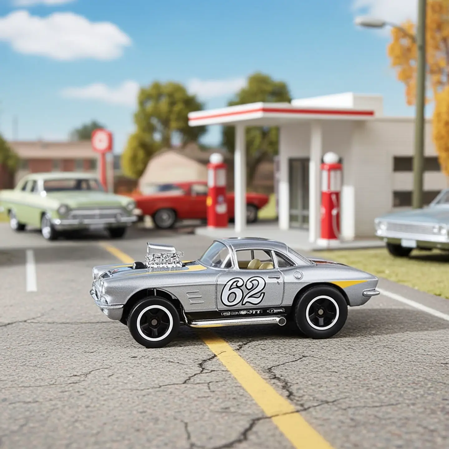 Hot Wheels - 62 Corvette Gasser - HW Reverse Rake 4/5 2