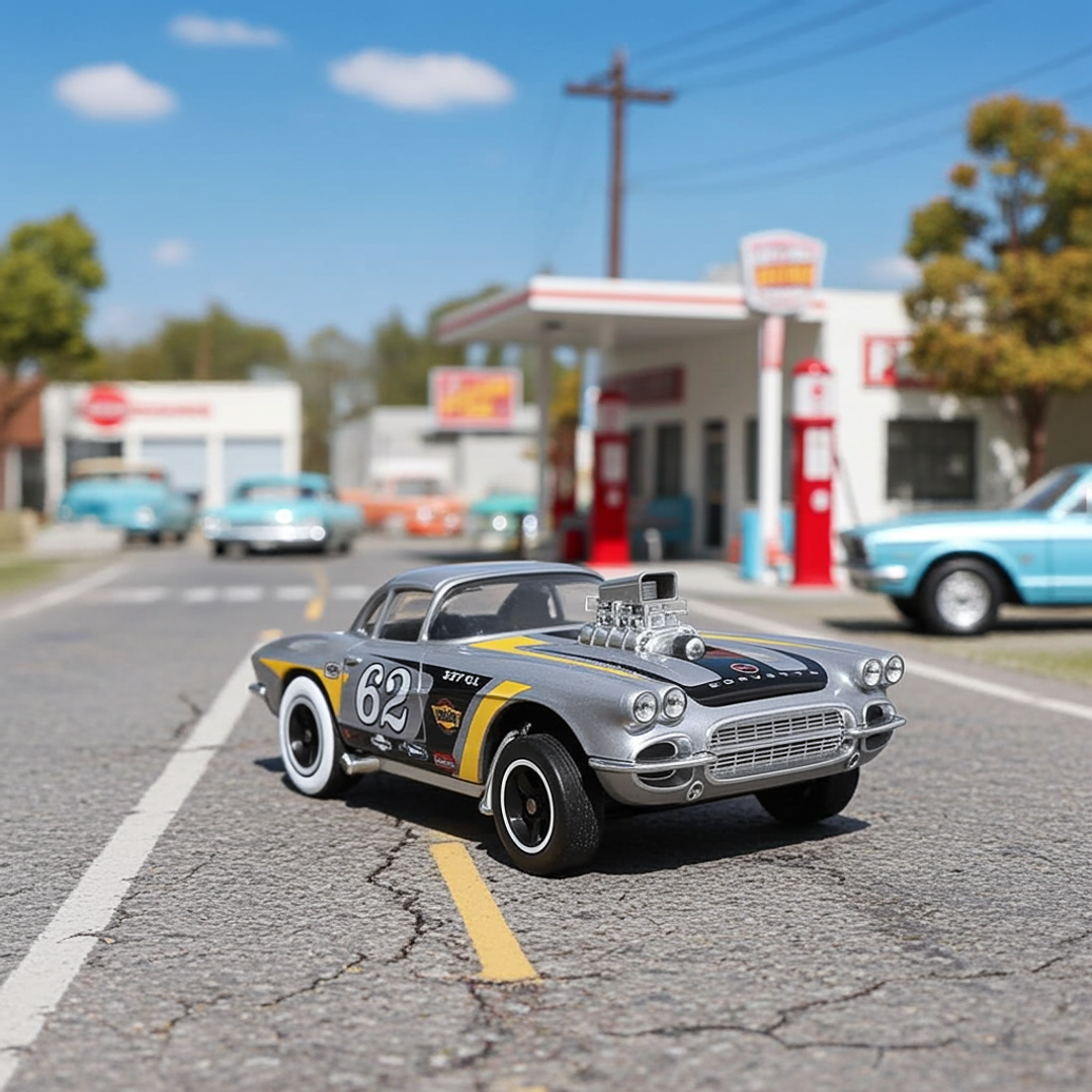 Hot Wheels - 62 Corvette Gasser - HW Reverse Rake 4/5 4