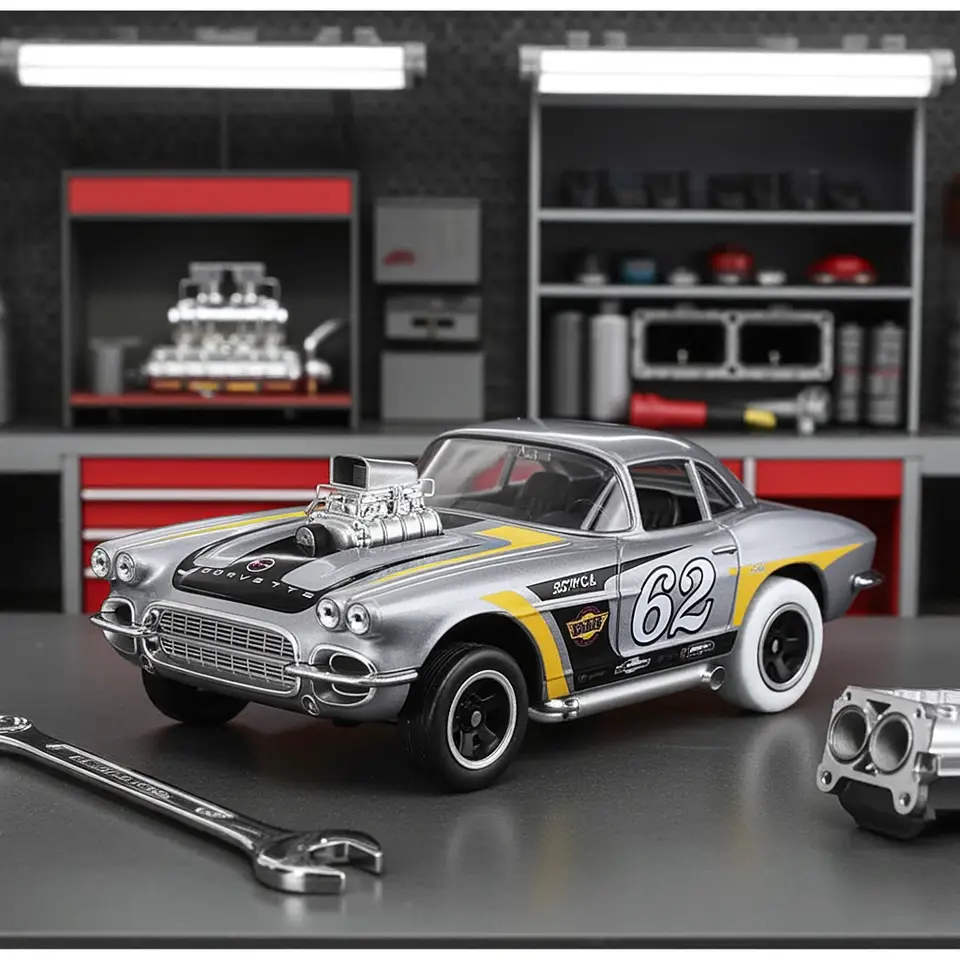 Hot Wheels - 62 Corvette Gasser - HW Reverse Rake 4/5 7