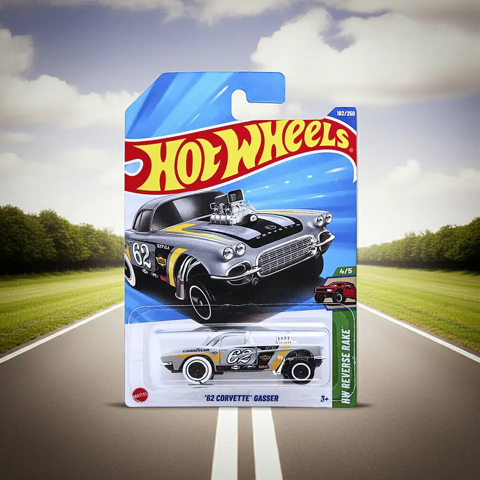 Hot Wheels - 62 Corvette Gasser - HW Reverse Rake 4/5 8