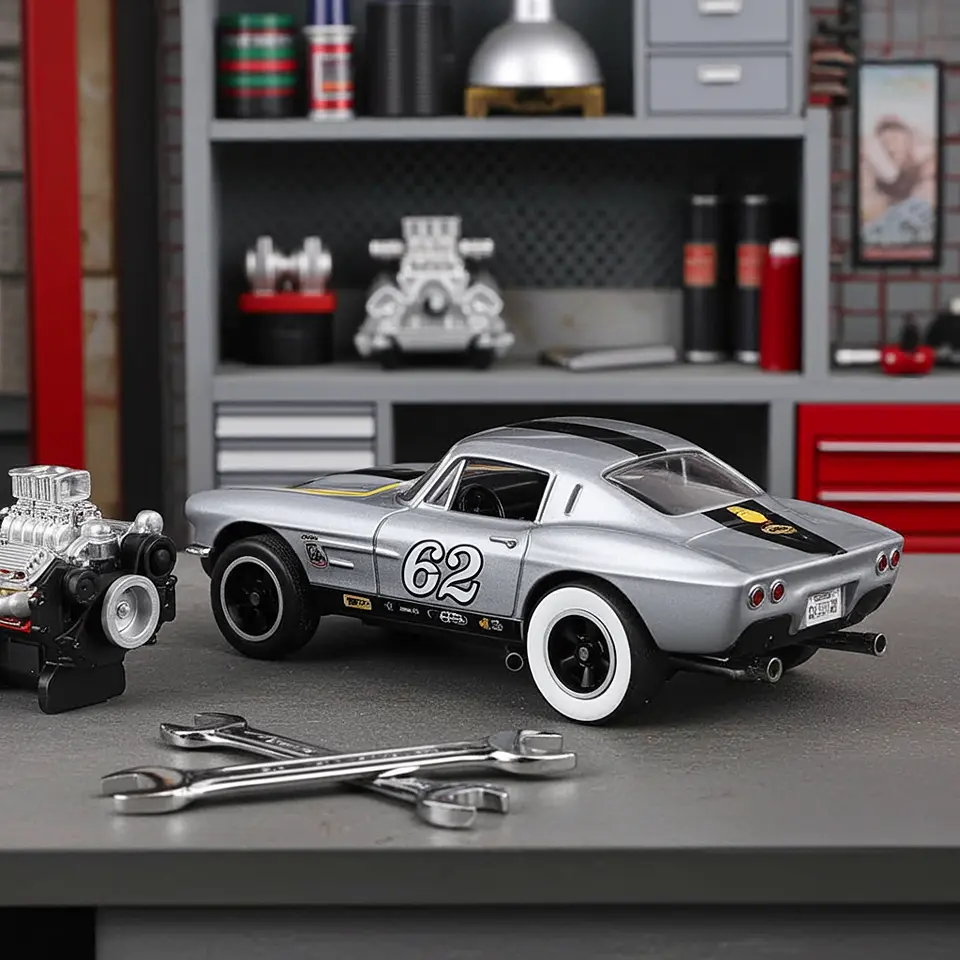 Hot Wheels - 62 Corvette Gasser - HW Reverse Rake 4/5 11
