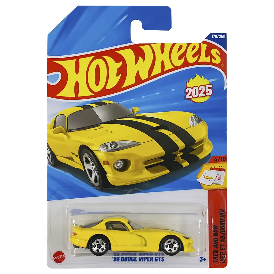 Mattel Hot Wheels 96 Dodge Viper Gts - Then and Now 4/10 Escala 1:64 Juguete de Colección 7
